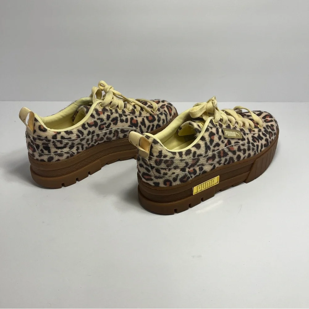 Puma Leopard Print Sneakers with Brown Soles - Picture 5 of 7